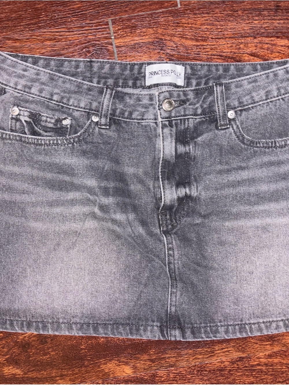 Princess Polly Washed Grey Denim Mini Skirt
